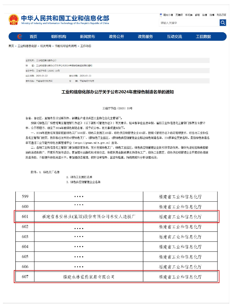 綠色領(lǐng)航|永安林業(yè)新添兩家 “國(guó)家級(jí)綠色工廠”